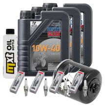 Paquete de inspección 3L 10W-40 + filtro de aceite + 4 bujías para Kawasaki ZX-10R 1000 ccm Año 2004 - 2005
