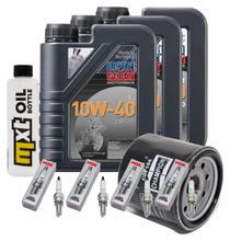 Paquete de inspección 3L 10W-40 + filtro de aceite + 4 bujías para Kawasaki ZX-10R 1000 ccm Año 2004 - 2005