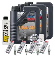 Pacchetto di ispezione 3L 10W-40 + filtro olio + 4x candela per Kawasaki ZX-10R 1000 ccm Anno 2004 - 2005