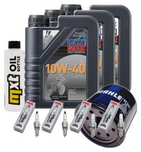 Kit d'inspection 3L 10W-40 + filtre à huile + 4x bougie pour Kawasaki ZX-10R 1000 ccm Année 2004 - 2005