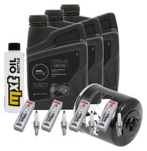 Inspectiepakket 3L 10W-40 + Oliefilter + 4x Bougie voor Kawasaki ZX-10R 1000 ccm Bj. 2004 - 2005