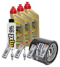 Paquete de inspección 3L 10W-40 + filtro de aceite + 4 bujías para Kawasaki ZX-10R 1000 ccm Año 2004 - 2005
