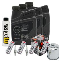 Inspektionspaket 3L 10W-40 + Ölfilter + 4x Zündkerze für Kawasaki ZX-10R 1000 ccm Bj. 2004 - 2005
