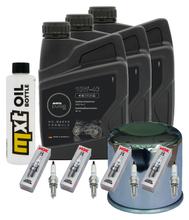 Paquete de inspección 3L 10W-40 + filtro de aceite + 4 bujías para Kawasaki ZX-10R 1000 ccm Año 2004 - 2005
