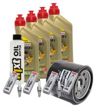 Inspektionspaket 4L 10W-40 + Ölfilter + 4x Zündkerze für Kawasaki ZX-10R 1000 ccm Bj. 2006 - 2007