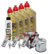 Inspektionspaket 4L 10W-40 + Ölfilter + 4x Zündkerze für Kawasaki ZX-10R 1000 ccm Bj. 2006 - 2007