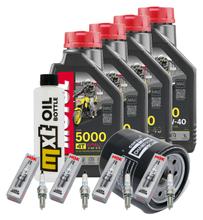 Inspection package 4L 10W-40 + oil filter + 4x spark plug for Kawasaki ZX-10R 1000 ccm Year 2006 - 2007