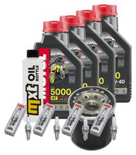 Inspection package 4L 10W-40 + oil filter + 4x spark plug for Kawasaki ZX-10R 1000 ccm Year 2006 - 2007