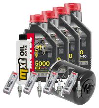 Pacchetto di ispezione 4L 10W-40 + filtro olio + 4x candela per Kawasaki ZX-10R 1000 ccm Anno 2006 - 2007
