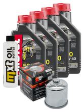 Kit d'inspection 4L 10W-40 + filtre à huile + 4x bougie pour Kawasaki ZX-10R 1000 ccm Année 2006 - 2007