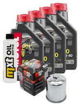 Inspectiekit 4L 10W-40 + Oliefilter + 4x Bougie voor Kawasaki ZX-10R 1000 ccm Bauwjaar 2006 - 2007