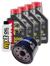 Inspectiekit 4L 10W-40 + Oliefilter + 4x Bougie voor Kawasaki ZX-10R 1000 ccm Bauwjaar 2006 - 2007