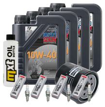 Kit d'inspection 4L 10W-40 + filtre à huile + 4x bougie pour Kawasaki ZX-10R 1000 ccm Année 2006 - 2007