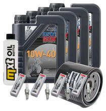 Kit d'inspection 4L 10W-40 + filtre à huile + 4x bougie pour Kawasaki ZX-10R 1000 ccm Année 2006 - 2007