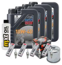 Kit d'inspection 4L 10W-40 + filtre à huile + 4x bougie pour Kawasaki ZX-10R 1000 ccm Année 2006 - 2007