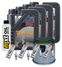 Inspectiekit 4L 10W-40 + Oliefilter + 4x Bougie voor Kawasaki ZX-10R 1000 ccm Bauwjaar 2006 - 2007