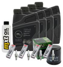 Inspectiekit 4L 10W-40 + Oliefilter + 4x Bougie voor Kawasaki ZX-10R 1000 ccm Bauwjaar 2006 - 2007