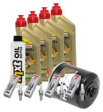 Kit d'inspection 4L 10W-40 + filtre à huile + 4x bougie pour Kawasaki ZX-10R 1000 ccm Année 2006 - 2007