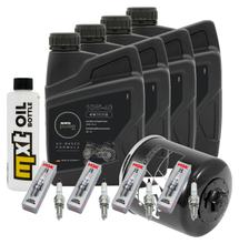Inspectiekit 4L 10W-40 + Oliefilter + 4x Bougie voor Kawasaki ZX-10R 1000 ccm Bauwjaar 2006 - 2007