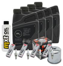 Inspectiekit 4L 10W-40 + Oliefilter + 4x Bougie voor Kawasaki ZX-10R 1000 ccm Bauwjaar 2006 - 2007