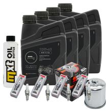 Inspectiekit 4L 10W-40 + Oliefilter + 4x Bougie voor Kawasaki ZX-10R 1000 ccm Bauwjaar 2006 - 2007