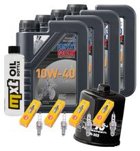 Inspectiepakket 4L 10W-40 + Oliefilter + 4x Bougie voor Kawasaki ZX-6R 600ccm Bj. 1994