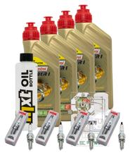 Pacchetto di ispezione 4L 10W-40 + filtro olio + 4x candela per Kawasaki ZX-10R 1000 ccm Anno 2008 - 2015