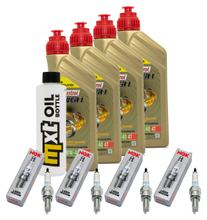 Inspectiepakket 4L 10W-40 + Oliefilter + 4x Bougie voor Kawasaki ZX-10R 1000 cc Bauwjaar 2008 - 2015
