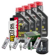 Inspectiepakket 4L 10W-40 + Oliefilter + 4x Bougie voor Kawasaki ZX-10R 1000 cc Bauwjaar 2008 - 2015