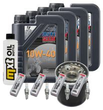 Inspectiepakket 4L 10W-40 + Oliefilter + 4x Bougie voor Kawasaki ZX-10R 1000 cc Bauwjaar 2008 - 2015