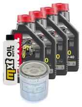 Paquete de inspección 4L 10W-40 + filtro de aceite + 4 bujías para Kawasaki ZX-6R 600 ccm Año 1995 - 1997