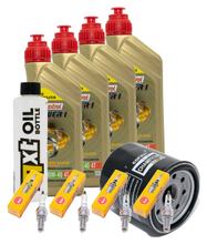 Inspectiepakket 4L 10W-40 + oliefilter + 4x bougie voor Kawasaki ZX-6R 600 ccm Bj. 2008