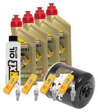 Kit d'inspection 4L 10W-40 + filtre à huile + 4x bougie pour Kawasaki ZX-6R 600 ccm Année 2002