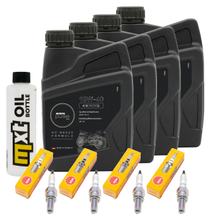 Inspectiepakket 4L 10W-40 + Oliefilter + 4x Bougie voor Kawasaki ZX-6R 600ccm Bj. 2002