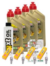 Paquete de inspección 4L 10W-40 + filtro de aceite + 4 bujías para Kawasaki ZX-6R 600 ccm Año 2002