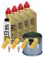 Inspection package 4L 10W-40 + oil filter + 4x spark plug for Kawasaki ZX-6R 600 ccm Year 2007 - 2013