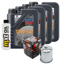 Inspectiepakket 4L 10W-40 + oliefilter + 4x bougie voor Kawasaki ZX-6R 600ccm bouwjaar 2003 - 2006