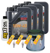 Inspectiepakket 4L 10W-40 + oliefilter + 4x bougie voor Kawasaki ZX-6R 600ccm bouwjaar 2003 - 2006