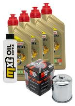 Inspectiepakket 4L 10W-40 + oliefilter + 4x bougie voor Kawasaki ZX-6R 600ccm bouwjaar 2003 - 2006