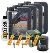 Inspektionspaket 4L 10W-40 + Ölfilter + 4x Zündkerze für Kawasaki ZX-9R Ninja 900 ccm Bj. 2000 - 2001