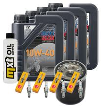 Paquete de inspección 4L 10W-40 + filtro de aceite + 4 bujías para Kawasaki ZX-9R Ninja 900 ccm Año 2000 - 2001