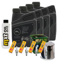 Pacchetto di ispezione 4L 10W-40 + filtro olio + 4x candela per Kawasaki ZX-9R Ninja 900 ccm Anno 2000 - 2001