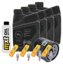 Inspectiepakket 4L 10W-40 + Oliefilter + 4x Bougie voor Kawasaki ZX-6R 636 cc Bauwjaar 2013 - 2015