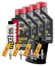 Paquete de inspección 4L 10W-40 + filtro de aceite + 4 bujías para Kawasaki ZX-9R Ninja 900 ccm Año 2002 - 2003