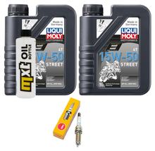 Inspectiepakket 2L 15W-50 + Oliefilter + 1x Bougie voor KTM Duke 390 ccm Bauwjaar 2013 - 2015