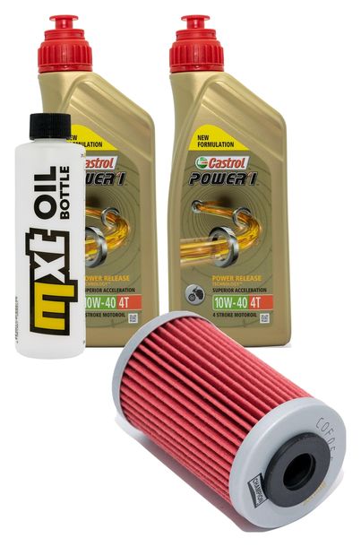 Inspektionspaket 2L 10W-40 + Ölfilter + 1x Zündkerze für KTM Duke 125 ccm Bj. 2011 - 2015