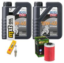 Paquete de inspección 2L 10W-40 + filtro de aceite + 1x bujía para KTM Duke 125 ccm Año 2011 - 2015