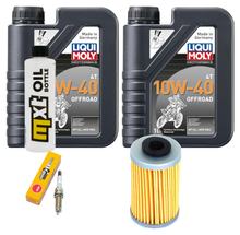 Kit d'inspection 2L 10W-40 + filtre à huile + 1x bougie pour KTM Duke 125 ccm Année 2011 - 2015