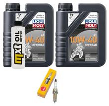 Kit d'inspection 2L 10W-40 + filtre à huile + 1x bougie pour KTM Duke 125 ccm Année 2011 - 2015