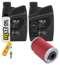 Kit d'inspection 2L 10W-40 + filtre à huile + 1x bougie pour KTM Duke 125 ccm Année 2011 - 2015